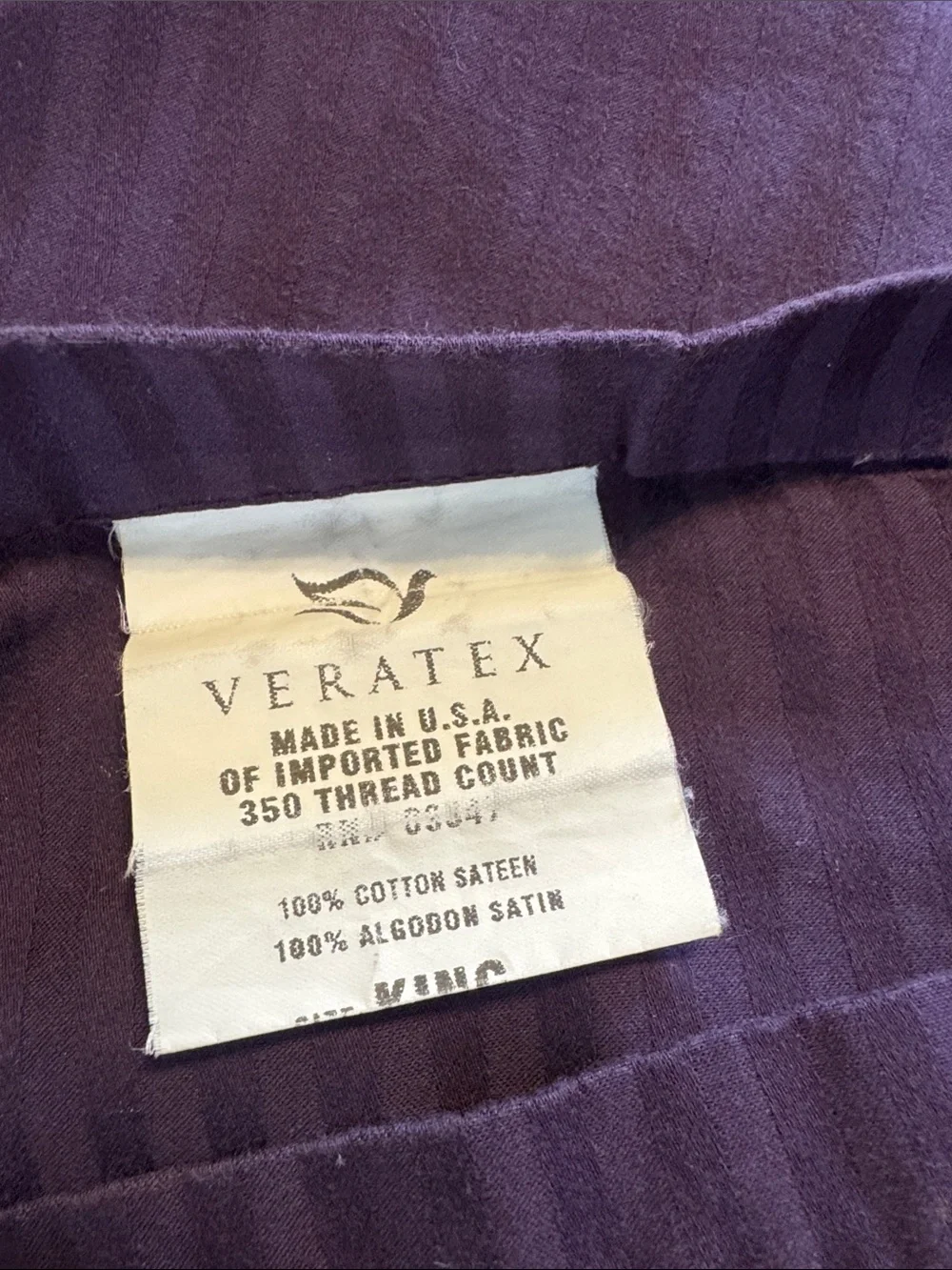 VERATEX Bedding King Size Duvet Cover in Purple Stripes - 100% Cotton Sateen